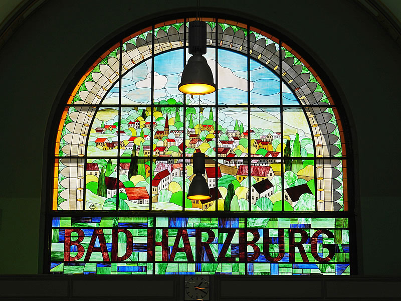 Glasbild Bahnhof